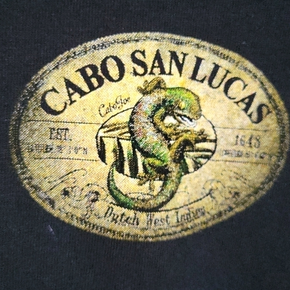 Cabo San Lucas, Men's black Long-sleeved Shirt, Size XL